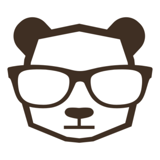 Intellectual Panda Wearing Glasses Decal (Brown)